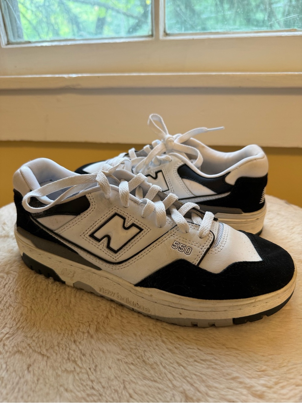 New Balance 550 Sneakers in White and Black